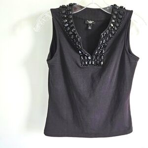 Talbots Black Beaded Tank Top